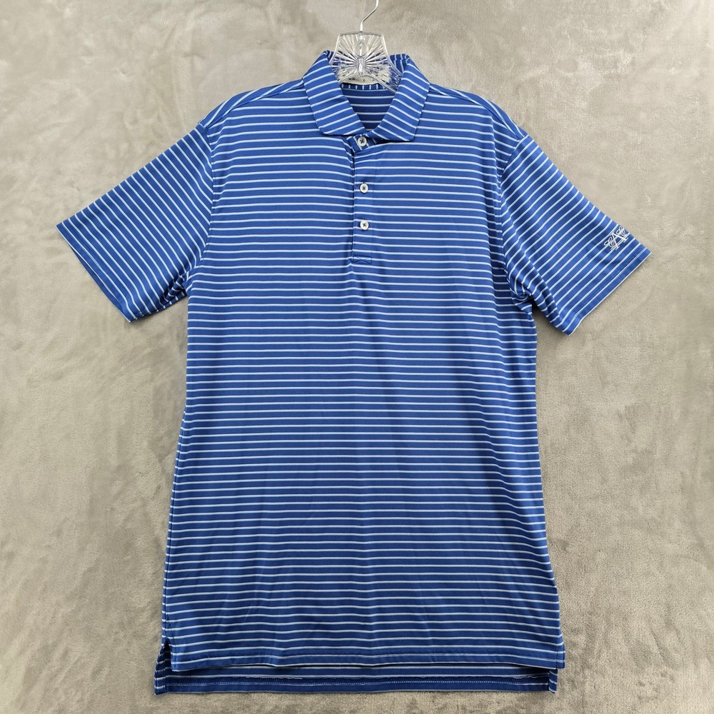 AUSTIN COUNTRY CLUB Holderness & Bourne Golf Polo Men Small Blue Striped